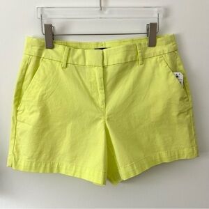 Nautica Mid Rise Shorts Flat Front Chino Cotton Lime Green Vacation NEW Size 6